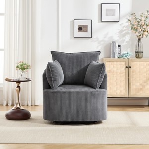 GDFStudio Roxane Modern Upholstered Swivel Chair with Pillows - 1 of 4