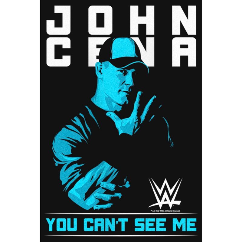Girl's WWE John Cena You Can't See Me Blue T-Shirt, 2 of 5