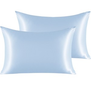 2 Pack Satin Pillowcases for Hair and Skin, Luxurious and Silky Pillow Cases with Envelope Closure - NTBAY - 1 of 4