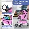 BestMassage Pet Stroller 3/4 Wheels Dog Cat Stroller Jogger Stroller with Removable Liner and Cup Holder Travel Folding Carrier - 3 of 4