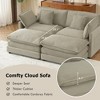 Whisen 75" Modern Design Sofa Couch, Large Loveseat Sofa with 2 Movable Ottomans and Side Storage Pockets - 4 of 4