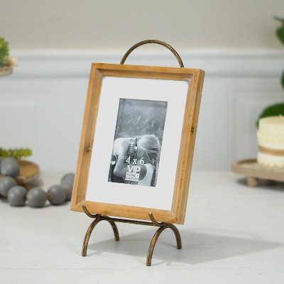 VIP Wood 13.5 in. White 4x6 Photo Frame with Stand