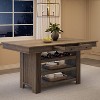 60" Farmhouse Counter Table - Seats 6 with Wine Rack & Shelves, Thick Top for Kitchen & Dining - 4 of 4
