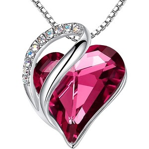 Leafael Infinity Love Heart Pendant Necklace Birthstone Crystal Jewelry Gifts for Women, Silver-tone, 18"+2" - 1 of 4