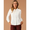 Allegra K Women's Work Peter Pan Collar Long Bishop Sleeve Button Down Shirt - image 2 of 4