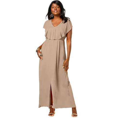 Pluss beige outlet maxi dress