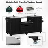 66.5 inch Black Outdoor Kitchen Island for Big Green Egg Grills, Solid Wood Outdoor Grill Cart for Tabletop Grill with Stainless Steel Top - 4 of 4