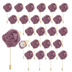 Unique Bargains Realistic Rose Boutonnieres Flower Pins for Wedding Ceremony 24 Pcs - 1 of 4