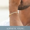 KISPER 18K Gold Over 925 Sterling Silver Italian 5mm Solid Diamond-Cut Cuban Link Curb Chain Bracelet for Men & Women - Made in Italy - 2 of 4