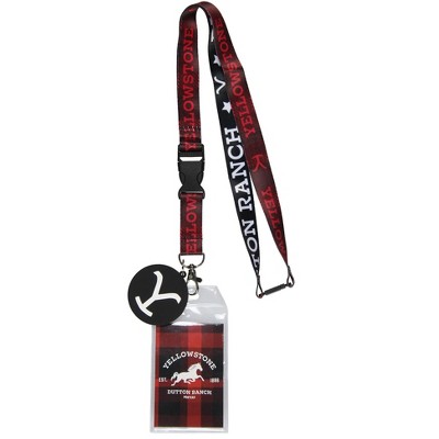 Yellowstone Dutton Ranch Reversible ID Lanyard Badge Holder with 2" Rubber Charm