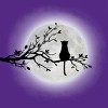 Women's Design By Humans The Cat and The Moon By Maryedenoa Racerback Tank Top - 2 of 3