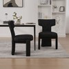 Sapphtopaz Modern Upholstered Chenille Dining Chairs, Curved Back Accent Chairs Kitchen Chairs with Rubberwood Legs for Dining Room, Kitchen - 2 of 4