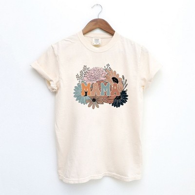 Simply Sage Market Women's Mama Colorful Flower Bouquet Short Sleeve Garment Dyed Tee