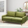 Velvet Loveseat Modern Sofa Tufted Couch with Metal Legs for Living Room, Office - 3 of 4