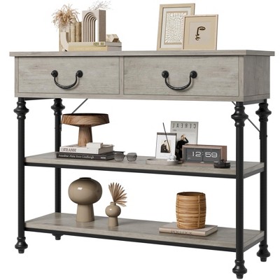 Console Table with Drawers, Sofa Tables Narrow Entryway Table with Storage