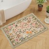 Pastoral Floral Washable Area Rug Non Slip Farmhouse Floor Cover Soft Non Shedding Indoor Rug Low Pile Foldable Carpet for Living Rom Bedroom Nursery - 2 of 4