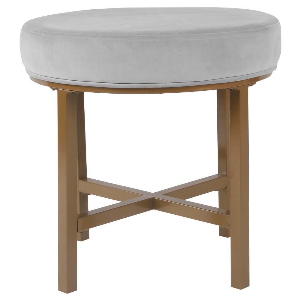 Round Velvet Ottoman - Silver - HomePop was $69.99 now $52.49 (25.0% off)
