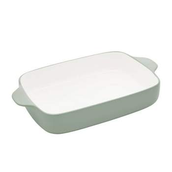 4.25qt Oven-to-Table Stoneware Baking Dish with Cradle Carrier Cream/Clay -  Hearth & Hand™ with Magnolia