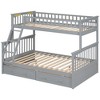 Sapphtopaz Bunk Bed with Drawers,Space-Saving Convertible Beds Frame with Ladder & Guardrail for Kids,Wood Bunk Beds for Bedroom - 2 of 4