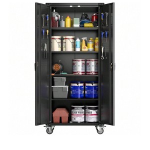 Coucheta Metal Storage Cabinets - Heavy-Duty 72" Tool Lockers with 2 Locking Doors, 4 Adjustable Shelves & Pegboard for Garage and Workshop - 1 of 4