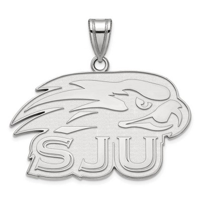 Black Bow Jewelry 14k White Gold St Joseph's Hawks NCAA Large Pendant