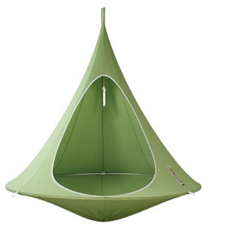 The Hamptons Collection 72” Green Two Person Hanging Cacoon Chair with Hanging Hardware, 1 of 3