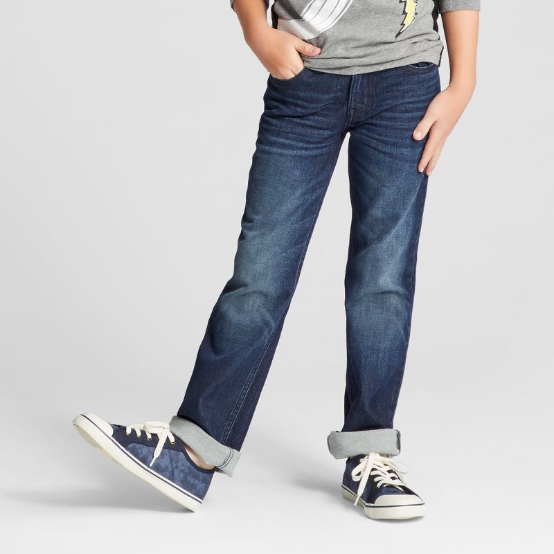 Boys' Straight Fit Stretch Jeans - Cat & Jack™, 1 of 10