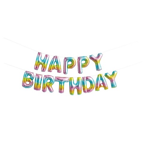 16ct Happy Birthday Pastel Rainbow Balloons - Spritz™ : Target