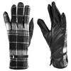 Women's Black And White Plaid Gloves With Fleece Lining And Touch Screen - 3 of 4