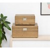 HomeRoots Set Of Two Brown Solid Wood Jewelry Boxes - 2 of 4