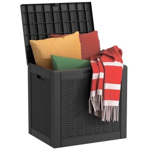 Chic Crate - StormForce Compact 30Gal Deck Box - Waterproof Nano-Resin w/ SecureLatch Pro & SpaceSaver Design - Patio Furniture/Kids Toys Storage - 1 of 4