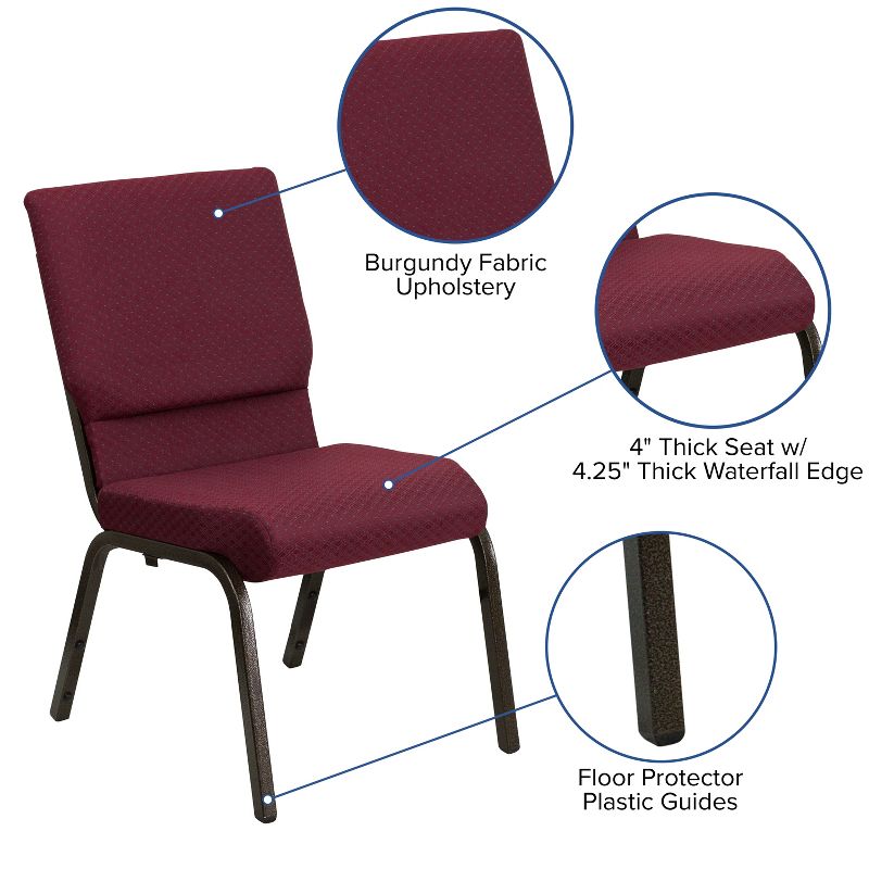 Emma and Oliver 18.5"W Stacking Church/Reception Guest Chair, 3 of 11