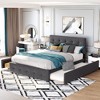 Whisen Elegant Design Queen Size Upholstered Platform Bed with 2 Drawers and Trundle - 2 of 4