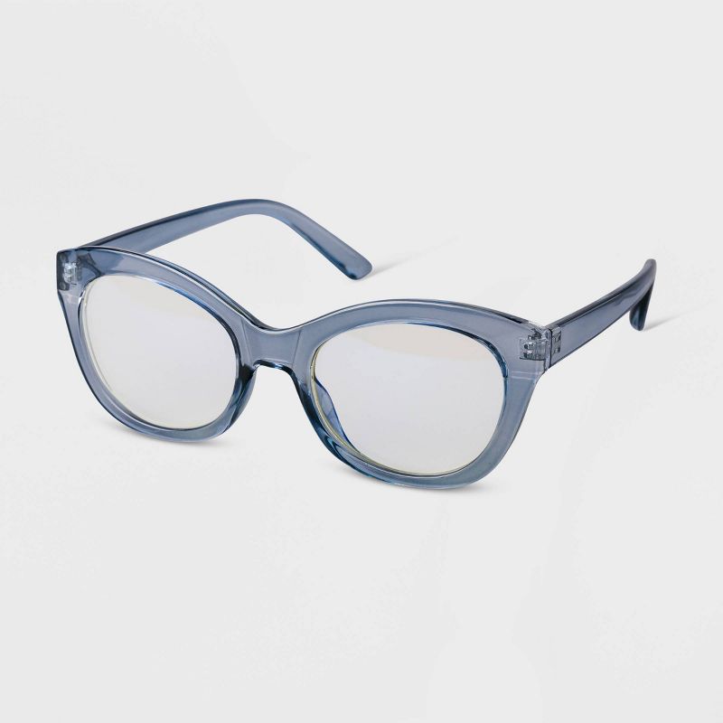 Women's Plastic Cateye Blue Light Filtering Reading Glasses - A New Day™, 2 of 3