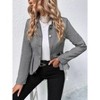 Coolmee Women Elegant Blazer Business Work Office Peplum Hem Jacket Open Front Herringbone Coats - 3 of 4