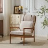 Mid Century Modern Accent Armchair with Solid Wood Frame,High Back Lounge Chair with Cushion,Upholstered Lounge Chair for Living Room-Koiai - 3 of 4