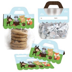 Big Dot of Happiness Woodland Creatures DIY Baby Shower or Birthday Party Clear Goodie Favor Bag Labels Candy Bags with Toppers Set of 24 - 1 of 4