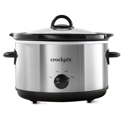 Crock-Pot 4.5-Quart Lift & Serve Hinged Lid Slow Cooker, One-Touch Control,  Black 