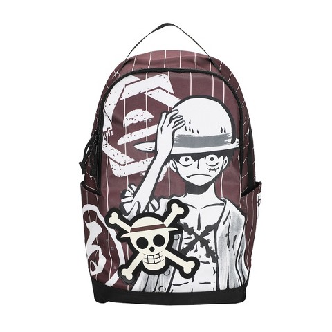 One Piece Luffy Character Art 18.5” Adult Brown Backpack