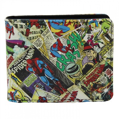 Adult Spider-Man Comic Pages Slim Bi-Fold Wallet