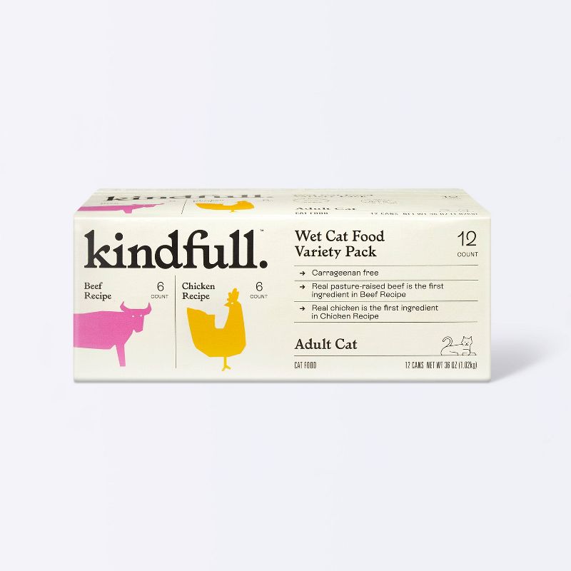 Chicken and Beef Pate Variety Pack Wet Cat Food - Kindfull™ , 1 of 5