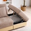JOYRACER Convertible Double Sleeper Sofa Bed with Drawer Storage, Side Cabinet & Movable Ottoman, Drop-Down Table with 2 Cup Holders, Couch for Room - 4 of 4