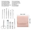Unique Bargains Stainless Steel Pedicure Nail Clippers Scissors Set for Men Women Silver Tone with Pink PU Leather 12pcs - 2 of 3