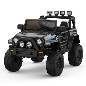 12V Kids Ride On Truck Car - 2 Speeds, Spring Suspension, Remote Control, LED Lights, MP3 Player, Safety Belt - 1 of 4