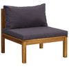 vidaXL Sectional Middle Sofa with Dark Gray Cushions Solid Acacia Wood - 2 of 4