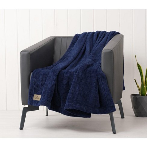 Navy bed throw online blanket