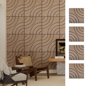 UNISOAR Wood Acoustic Wall Panels-Self-Adhesive 3D Wood Slat Wall Panel-Sound Absorbing Panels for Noise Reducing-Feature Wall Decor for Home & Office - 1 of 4