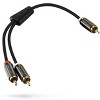 FosPower RCA Y-Adapter 24k Gold Plated (3 Feet), 1 RCA Male to 2 RCA Male Short Y Splitter Digital Stereo Audio Cable for Subwoofer, Home Theater - 2 of 4