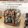 BRINJOY Lazy Susan Organizer Spice Rack - Spice Organization for Cabinet Height Adjustable Rotating Lazy Turntable, Pantry Kitchen Wood (12 Inch) - 3 of 4