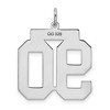 Black Bow Jewelry Sterling Silver, Jersey Collection, Large Number 90 Pendant - 3 of 4